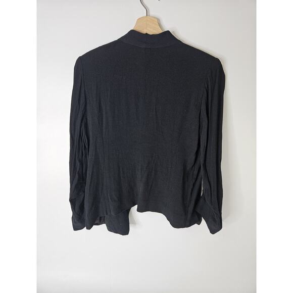 Halogen 100% Viscose Black Cardigan Asymetric Open Formal Women's Size M - Picture 2 of 7